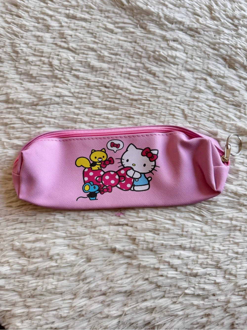Hello Kitty Pink Canvas Pencil Case - Cute Cat Design